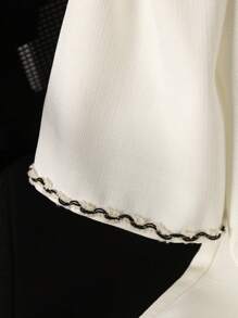 Chiquease Blusa de manga corta con moño y ribete de encaje en estilo francés elegante de Rafferiza, adecuada para primavera/verano/otoño/invierno, ropa de mujer para conciertos, elegante, vestidos de noche, apropiada para uso diario, commute, temporada de bodas/festivales de música