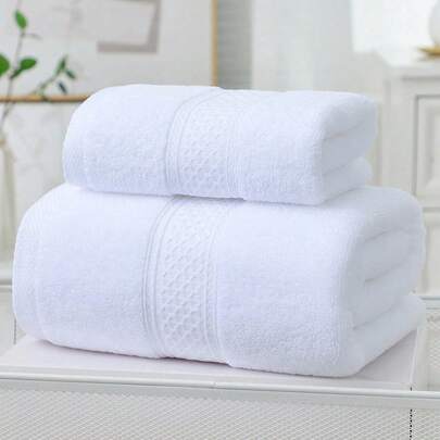 1 pieza / 2 piezas (toalla + toalla de lavandería), diseño a rayas, grosor, absorción, suavidad, piel amiga, toalla de mano y toalla de baño de interior