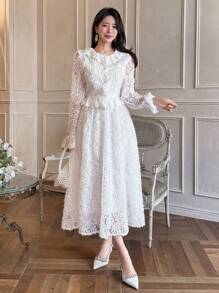 DAZY Nuevo conjunto de 2 piezas de vestido de verano elegante de encaje para mujeres