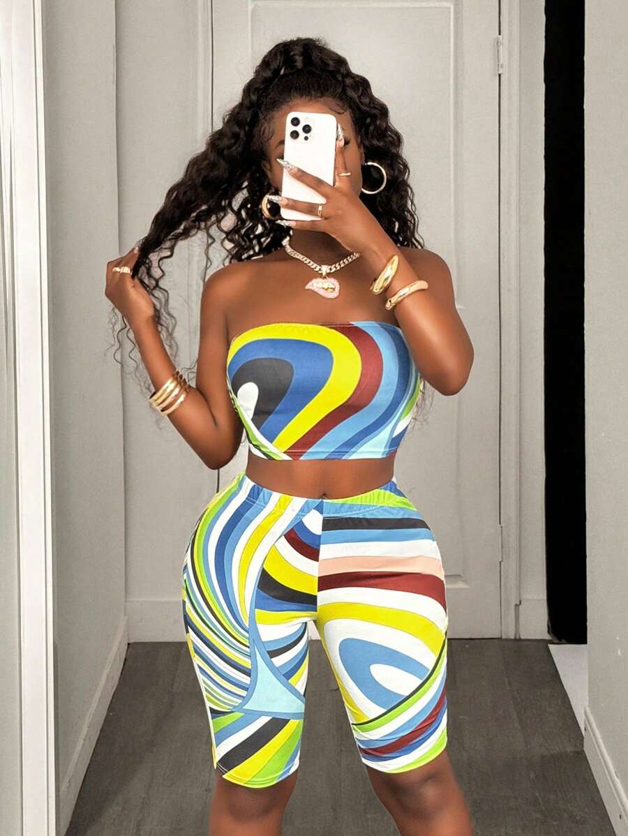 BamGleam Women Two Pieces Outfits For Daily Wear - Blue - View 1