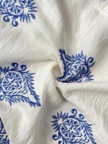 Al Najma 女士优雅复古全印花阿拉伯风格连衣裙 - 彩色 - 查看 7