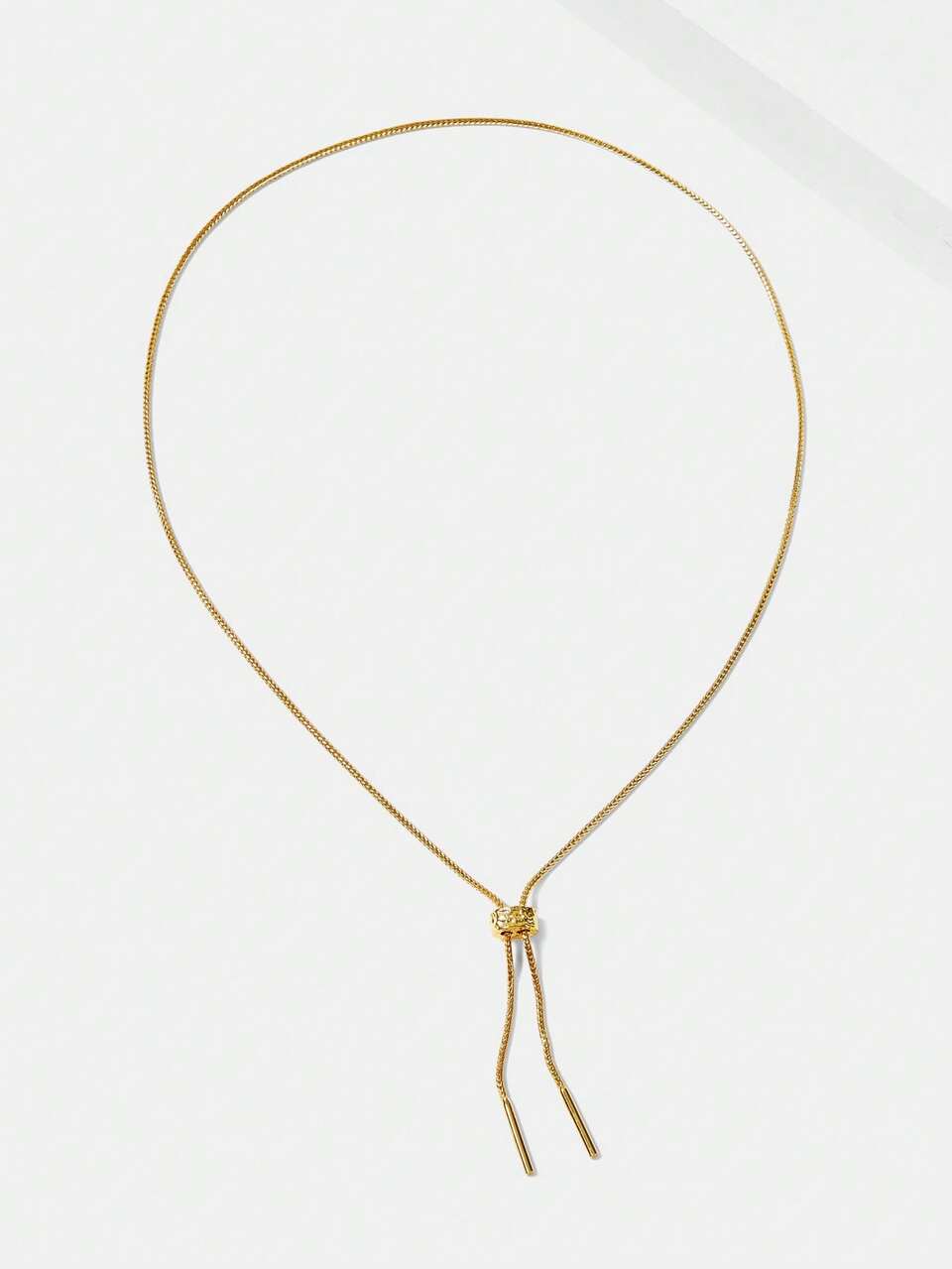18K GOLD PLATED ADJUSTABLE PULL CHAIN NECKLACE