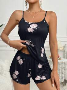 Snug Zone 1set Women's Milk Silk Sleepwear Set, 140g Digital Printing - Multicolor - View 4