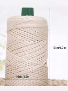1 rollo de cuerda trenzada y retorcida de colores, cuerda hueca para manualidades DIY, accesorios para bolsas hechas a mano, cordones, decoración, hilo de polipropileno, hilo para ganchillo, hilo para bolsas de ganchillo, cojines, sombreros, hilo de poliamida de unicolor moderno para manualidades DIY - Albaricoque - Ver 3