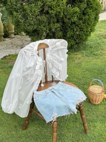 DAZY 女士度假风格花卉印花长袖衬衫，秋季女装 - 白色 - 查看 2