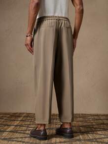 AKNOTIC Pantalones holgados informales de tipo harem para hombre con cintura elástica, silueta de pierna entapizada, apropiado para verano, vacaciones, uso diario, fiestas, conjuntos en pareja, regalos para el Día del Padre