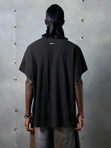 NEON BLANC Men's Street Fashion Knitted Salted Print Numbered Letter Top, Streetwear Inspired - Black - View 6