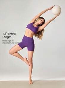 GLOWMODE Quần short đạp xe chống trượt FeatherFit™ 4.3" Không đường may phía trước, tác động thấp, chạy bộ, tập luyện mùa hè - Màu tím  Violet - Xem 5