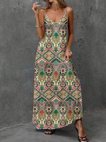 EMERY ROSE Women Stretchy Knit Casual Sleeveless Dress, Suitable For Spring And Summer,Bohemian Clothes Suitable For Going Out Chic Dress - Multicolor - View 4