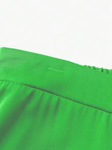 SHEIN Unity Falda A-Line sencilla de unicolor para mujer de talla grande - Verde - Ver 3