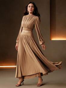 Anewsta Women Two Pieces Outfits For Daily Wear - Khaki - View 1