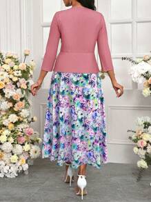 SHEIN Lady Women Two Pieces Outfits For Daily Wear - Dusty Pink - View 2