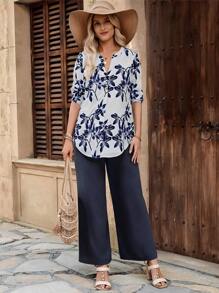 EMERY ROSE Women Two Pieces Outfits For Daily Wear - Blue - View 3