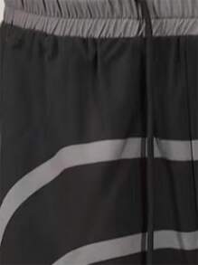 Manfinity RSRT Pantalones cortos de verano informales para hombre con cintura con cordón y bolsillos, de color contrastante