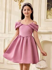 Tween Girl Elegant Satin Slip Dress, Summer Pink, Mommy And Me Matching Outfits (2 Pieces Sold Separately) - Pink - View 6