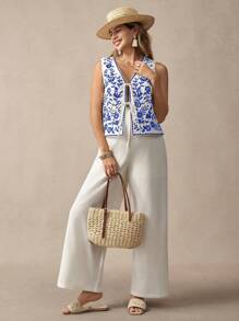 SHEIN Maternity Two Pieces Suits - Blue - View 5