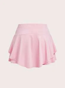 SHEIN EZwear 3pcs/Set Women Casual Ruffled Hem Shorts Set, Summer - Multicolor - View 6