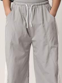 SUMWON Youth Athletic Track Pants Performance Sport Bottoms Side Panel Design Drawstring Waist Double Pull Cord Cinch Ankle Fall Winter Training Wear
