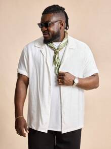 EASEVO Men Plus Button Front Shirt - White - View 4