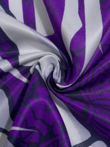 ROMWE MEN Goth 男士夏季休闲骷髅手印花抽绳腰短裤 - 彩色 - 查看 5