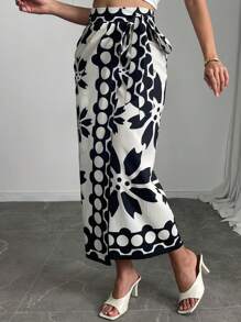 Modelyn Women's Black & White Fashion Skirt, Suitable For Summer