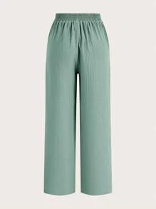 Poéselle Pantalones sueltos y casuales de algodón y lino con bolsillos de corte y amarrarlos al frente, multipieza, casuales, cómodos y transpirables, apropiados para el uso diario, ir de vacaciones