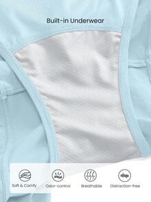 GLOWMODE Quần short chạy bộ cạp cao VitalSwift 4" có túi rút dây đựng đồ lót tích hợp, tập luyện hàng ngày, mùa hè, khô nhanh, thấm hút ẩm, chống mùi hôi - Màu xanh nước - Xem 4