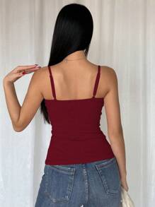 Chiquease 时尚、百搭、迷人的 S 形、性感、珍珠装饰粉色女式吊带背心，适合春夏季