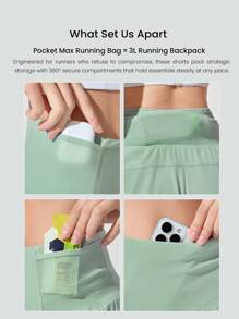 GLOWMODE Pantalones cortos para correr de 2.5 pulgadas VitalSwift Pocket Max de secado rápido y ultraligeros, con cintura alta, cintura ajustable con cordón, múltiples bolsillos y ropa interior incorporada con tratamiento antiolor para entrenamiento y ejercicio