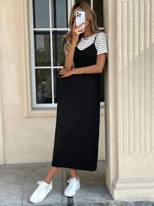 SHEIN LUNE Conjunto de dos piezas para mujer para uso diario - Gris Oscuro - Ver 6