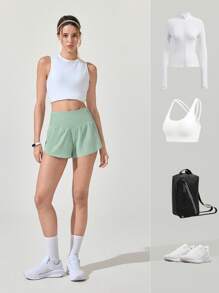 GLOWMODE Pantalones cortos para correr de 2.5 pulgadas VitalSwift Pocket Max de secado rápido y ultraligeros, con cintura alta, cintura ajustable con cordón, múltiples bolsillos y ropa interior incorporada con tratamiento antiolor para entrenamiento y ejercicio