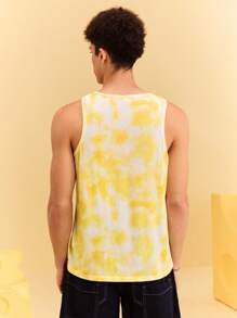 TOM & JERRY X SHEIN Men's Cartoon & Cheese Print Summer Sleeveless Tank Top