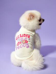 PETSIN 1 件杏色可爱时尚透气宠物狗背心，适合猫狗 - 彩色 - 查看 6