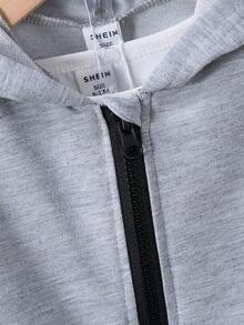 SHEIN Conjunto de ropa interior para bebé recién nacido niño: Camiseta blanca sencilla + Camiseta de manga corta + Chaleco ligero + Pantalones cortos casuales de color liso