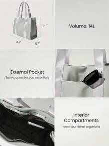 GLOWMODE 14升 Ready Or Not 可调节肩带斜挎方形托特包日常休闲包 - 綠色 - 查看 4