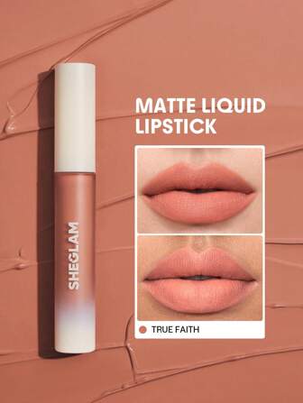 SHEGLAM Matte Allure Liquid Lipstick-True Faith Long Lasting High Pigment Lipstick Nourishing Sunflower Oil Reduce Lip Fine Lines Lip Care Lip Makeup Liquid Lipstick Graduation Birthday Holiday Summer Fall Autumn Y2K Fancy Fashion Women Brand Makeup Cosmetic Beauty Party Beach Travel Camping Outdoors School Campus Trip Festivals Decor Gift Present Rose Girl Cosplay Best Color Charm Vibe