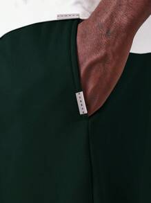 SUMWON 宽松版型低裆运动慢跑运动裤羊毛舒适休闲家居服运动训练冬季运动裤现代街头服饰必备 - 墨綠色 - 查看 4