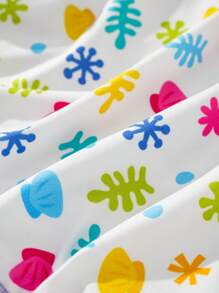 BABY SHARK X SHEIN Váy dễ thương cho bé gái tuổi teen họa tiết cá mập và vỏ sò nhiều màu sắc ombre chiffon màu trắng mùa hè - Nhiều màu - Xem 6