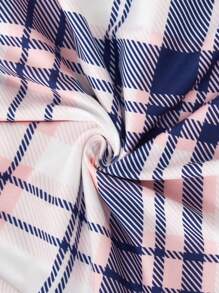 SHEIN 3pcs/Set Plus Size Plaid Printed Casual Sleep Shorts