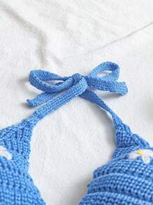 Flirla Damen Große Größen Süßer Urlaubs Lässig Bestickter Strickpullover