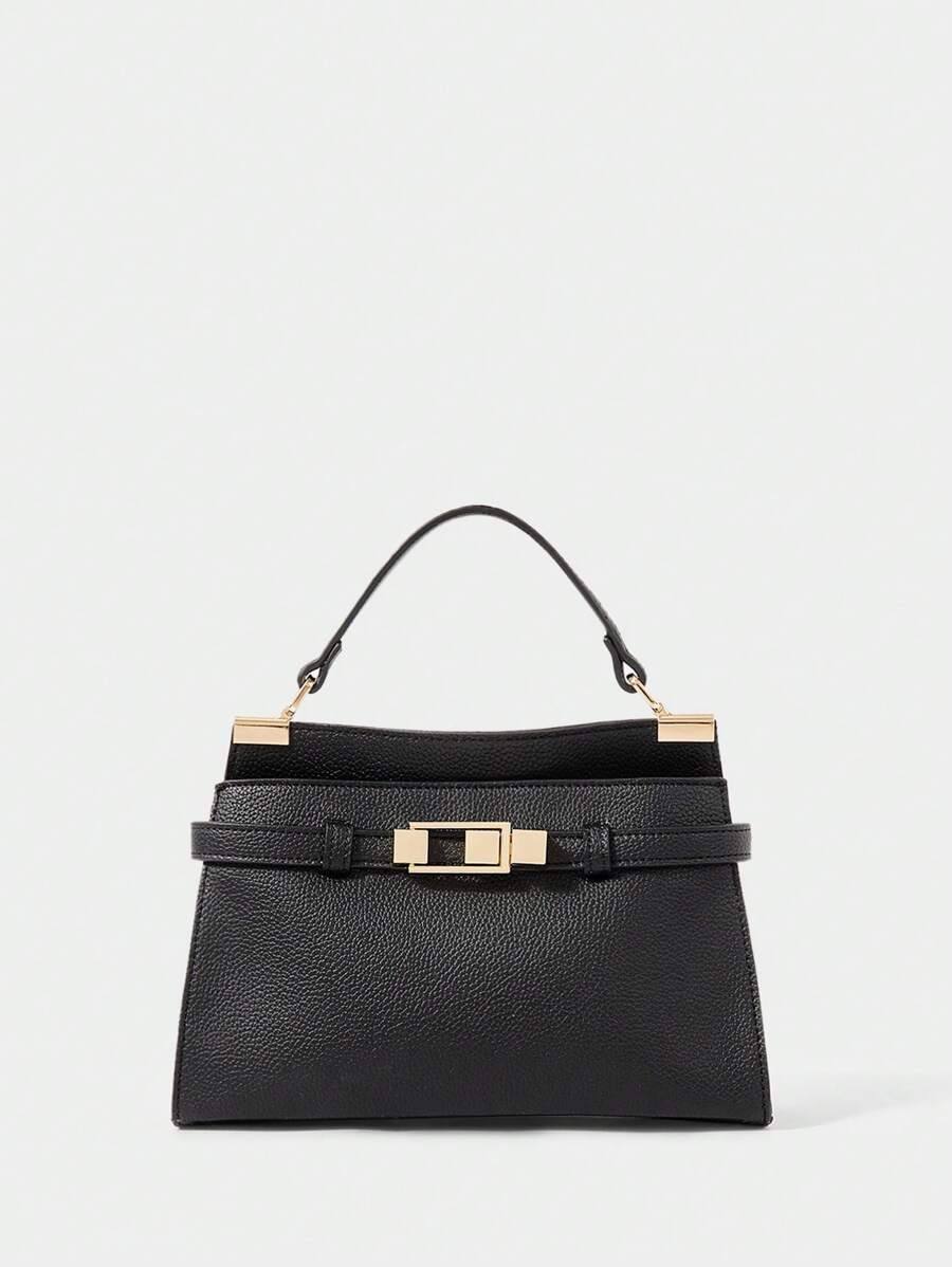 SHECARRY Women's Solid Color Casual Versatile Shoulder Bag - Black - View 1