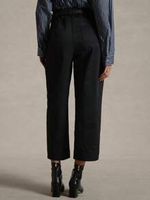 Briarwyn Women's Vintage Wide Leg Sickle Pants With Elastic Waist - Black - View 3