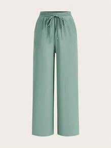 Poéselle Pantalones sueltos y casuales de algodón y lino con bolsillos de corte y amarrarlos al frente, multipieza, casuales, cómodos y transpirables, apropiados para el uso diario, ir de vacaciones