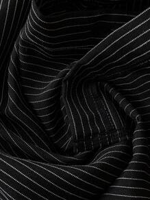 Sweetra Casual Striped Ruched Waist Short Sleeve Blouse