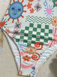 Soleia Swimsuits Bathing Suits For Women Beach Outfits For Woman Vacation Outfits Women Women Summer Clothes Rave Outfits Festival Beach Outfits  1pc Women's Summer Vacation Beach All-Over Print One-Piece Swimsuit One Piece Swimsuit Women - Multicolor - View 3