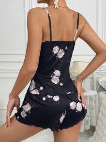 Snug Zone 1set Women's Milk Silk Sleepwear Set, 140g Digital Printing - Multicolor - View 2