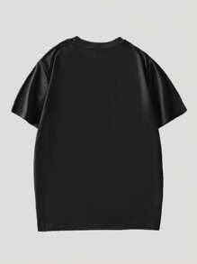 Manfinity Dauomo Men's Regular Tralalero Tralala Interesting Gen Alpha Shark Meme Graphic T-Shirt, Casual American Minimalist Style Short Sleeve Round Neck English Slogan Print Tee