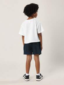 SUMWON Jugendliche Shorts aus Leinenoptik mit Zugband, Premium Sommer Athletik Sport Spielplatz Lässig Komfort Gummibund Jungen Schuluniform Urlaubs Freizeitkleidung