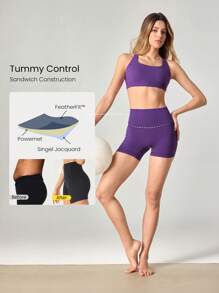GLOWMODE Quần short đạp xe chống trượt FeatherFit™ 4.3" Không đường may phía trước, tác động thấp, chạy bộ, tập luyện mùa hè - Màu tím  Violet - Xem 2
