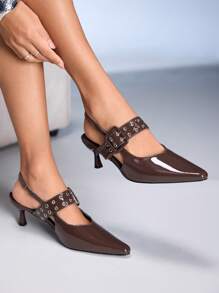 CUCCOO GRLICON Tacones altos de estilo punk Y2K para mujer, adecuados para motocicleta, chica cool, Halloween, Navidad y atuendos de fiesta - Marrón - Ver 5